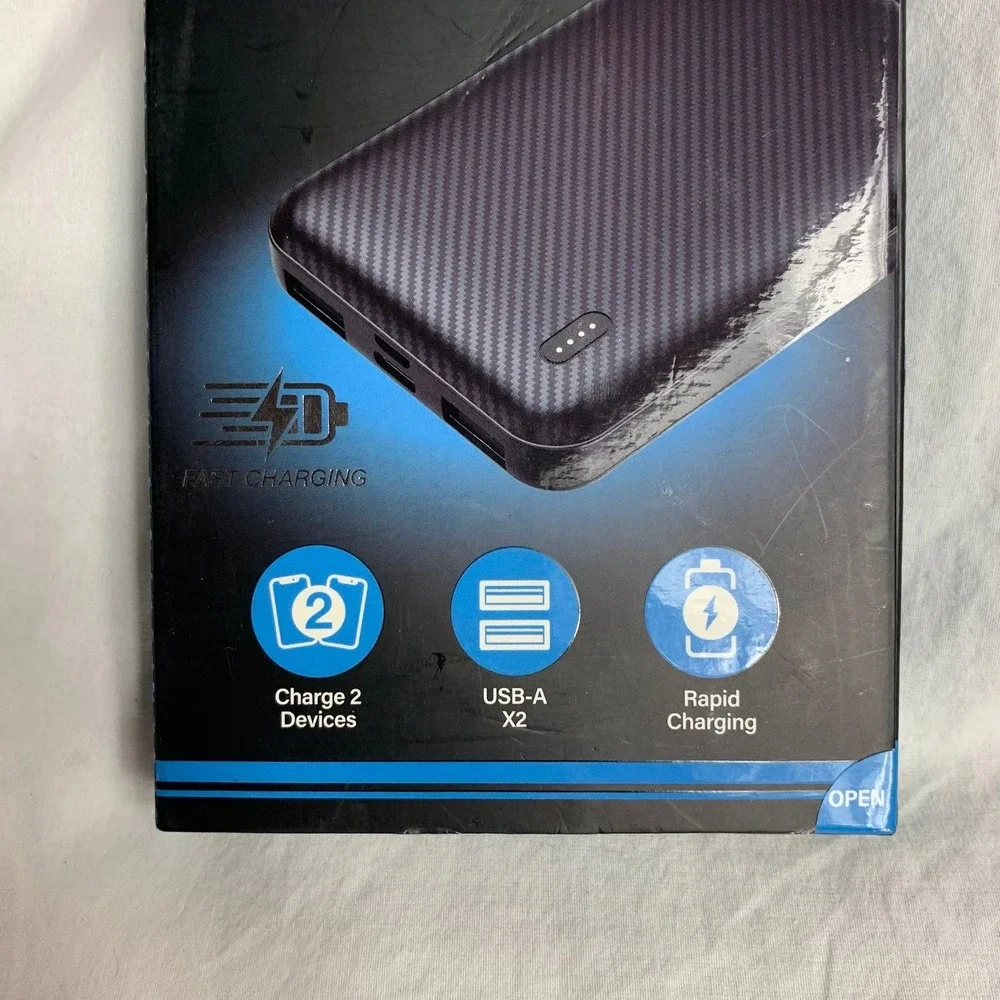 Brookstone Carbon‎ Fiber Power Bank 5000mAh Portable Charger Fast Charging Pack